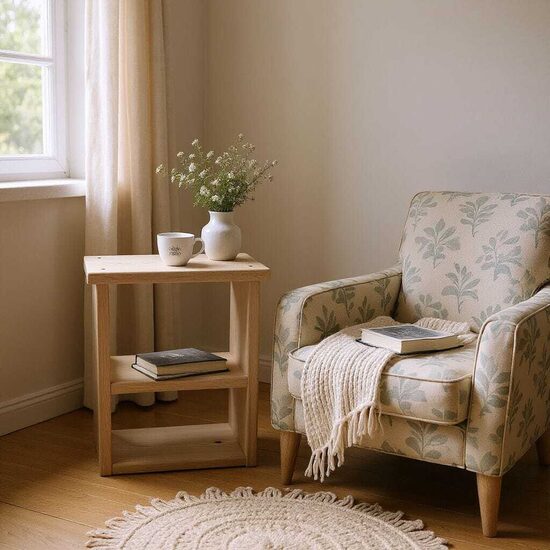 Wooden side table, Book rack 